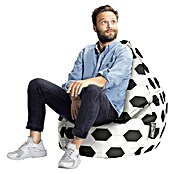 Sitting Point Sitzsack Beanbag Fußball (XL, Schwarz/Weiß, 100 % Baumwolle) | BAUHAUS