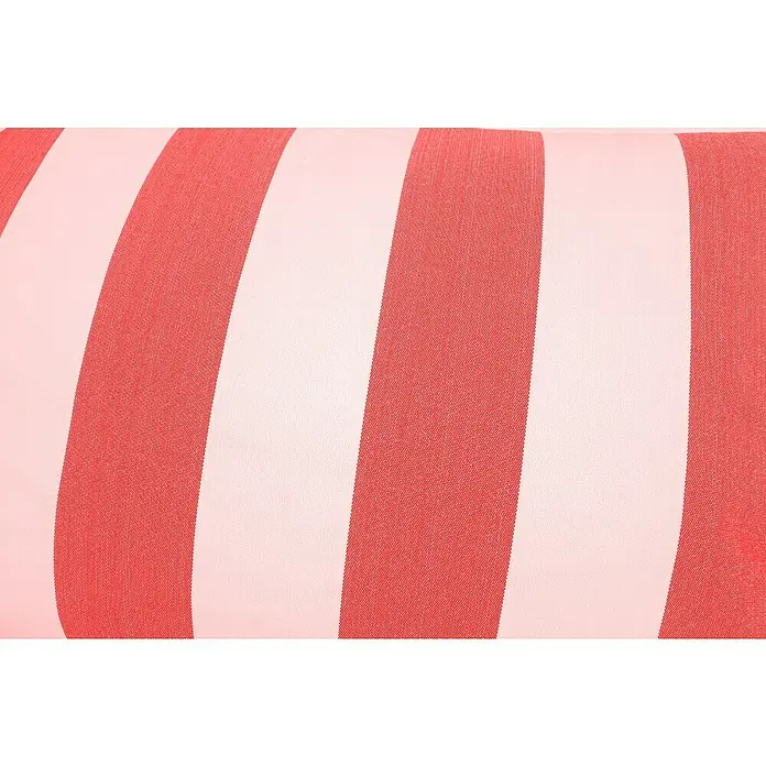Sitting Point Sitzsack Santorin Rock - 100 x 65 x 65 cm, Rot/Weiß, 100 % Polypropylen - Nahaufnahme eines Kissens mit rot-weiß gestreiftem Stoff. Die Textur des Kissens ist deutlich sichtbar.