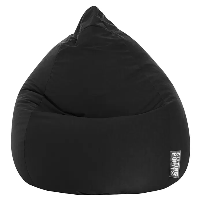 Sitting Point Sitzsack Beanbag Easy - XL, Schwarz, 100 % Polyester - Schwarzer Sitzsack aus weichem Stoff für bequemes Sitzen.