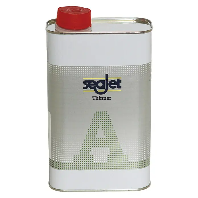 Seajet Verdünner A - 1 l, Lösemittelbasiert - Produktbild eines Seajet-Verdünners in einer Dose mit rotem Deckel, ideal zum Verdünnen von Farben und Lacken für Boote und Schiffe.