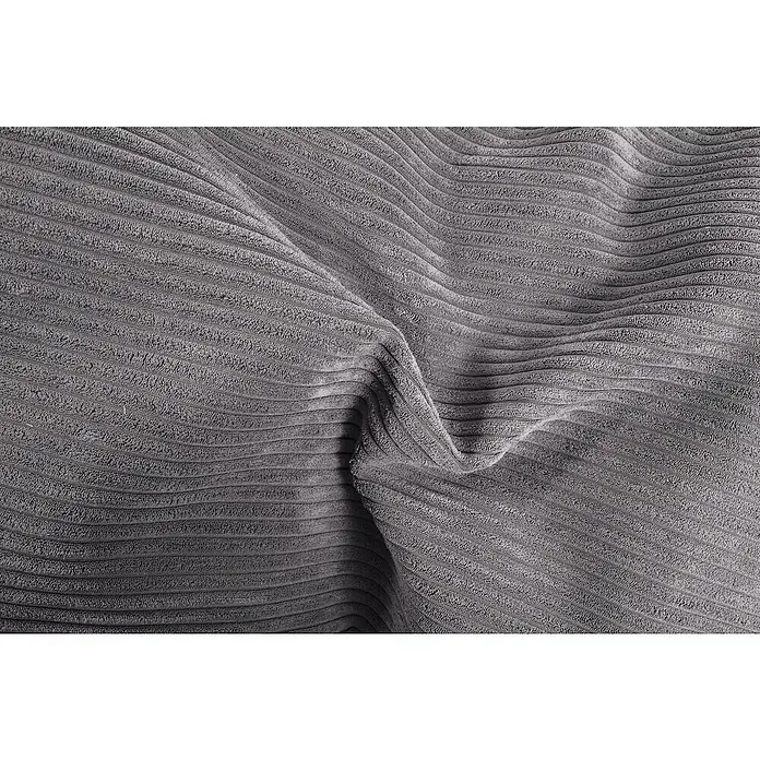 Sitzsack Beanbag Shara - XXL, Grau, 95 % Polyester, 5 % Nylon - Nahaufnahme von grauem Cordstoff mit weichen Falten, die die Textur und das Material des Stoffes hervorheben.