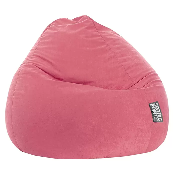 Sitting Point Sitzsack Beanbag Easy - XXL, Pink, 100 % Polyester - Rosa Samt-Sitzsack für bequemes Sitzen.