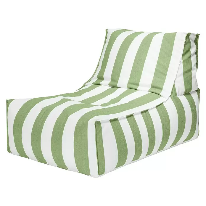 Sitting Point Sitzsack Santorin Rock - 100 x 65 x 65 cm, Grün/Weiß, 100 % Polypropylen - Grün-weiß gestreifter Sitzsack für gemütliches Loungen.