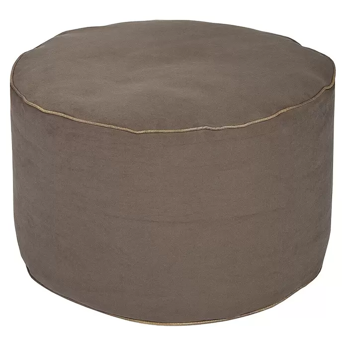 Sitting Point Sitzhocker Dotcom Jamie - Ø x H: 50 x 30 cm, Braun, 100 % Polyester - Runder brauner Stoff-Ottomane mit Zierpaspel.