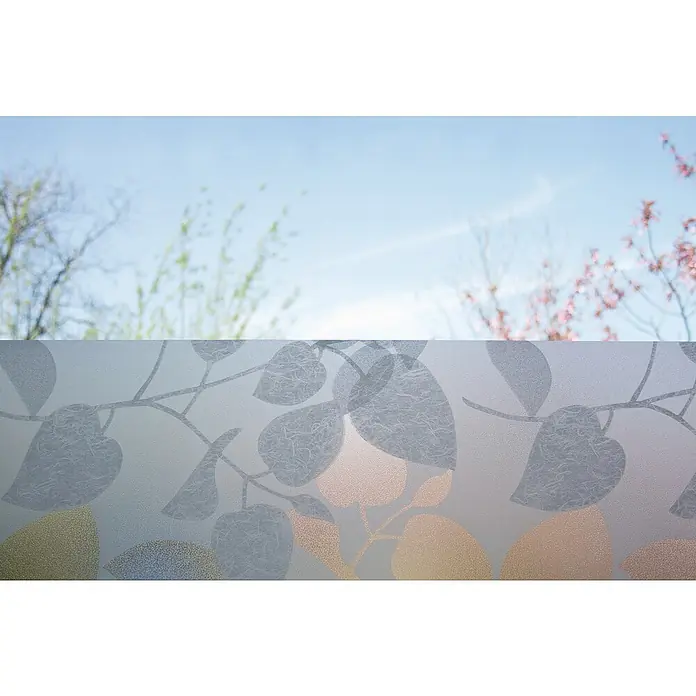 D-c-fix Static Premium Glasfolie Meterware Amena - Breite: 45 cm, Transluzent, Statisch haftend - Dekorfolie mit Blattmuster für Fenster, bietet Privatsphäre und lässt gleichzeitig Licht durch, ideal für Wohnräume und Büros.