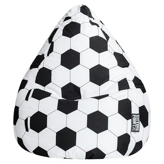 Sitting Point Puf saco Fútbol (L, Negro/Blanco, 100% Algodón) | BAUHAUS