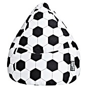 Sitting Point Puf saco Fútbol (L, Negro/Blanco, 100% Algodón) | BAUHAUS