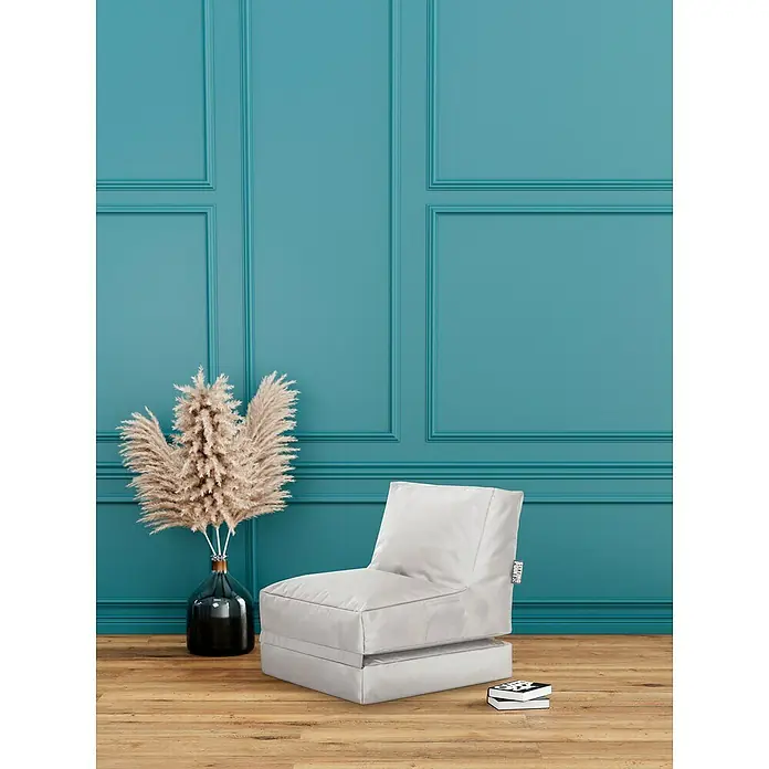Sitting Point Sitzsack Twist Scuba - 90 x 70 x 80 cm, Grau, 100 % Polyester/100 % Polyvinylchlorid - Stilvoller grauer Sitzsackstuhl mit bequemer Rückenlehne und zusätzlicher Sitzfläche, ideal für entspanntes Wohnen.