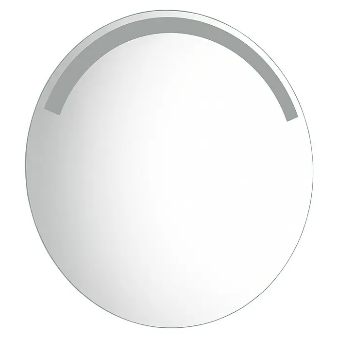 Lichtspiegel Smile - Durchmesser: 60 cm, Leuchtmittel - Abbildung einer runden, weißen Pillendose mit einem grauen Akzent am oberen Rand, ideal für die stilvolle Aufbewahrung von Medikamenten.