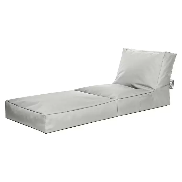 Sitting Point Sitzsack Twist Scuba - 90 x 70 x 80 cm, Grau, 100 % Polyester/100 % Polyvinylchlorid - Hellgraue Stoff-Chaiselongue zum bequemen Liegen.