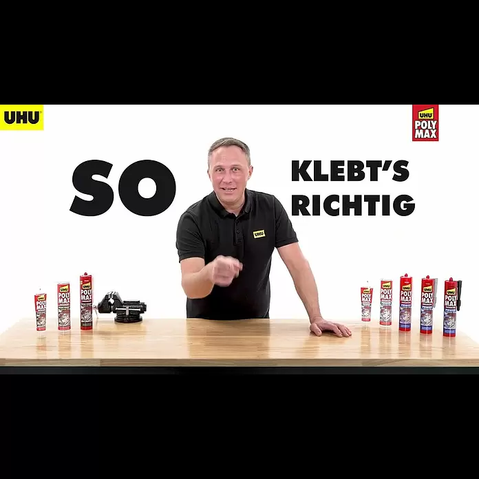 UHU Poly Max Montagekleber Power - Weiß, 425 g, Kartusche - So klebts richtig: UHU POLY MAX Montagekleber Anwendungstipps | How to Video