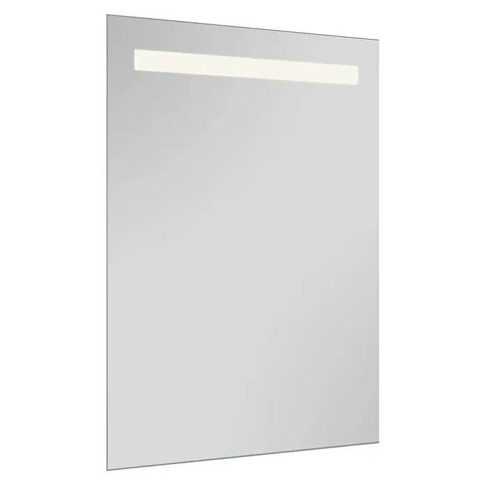 Lichtspiegel Line - 50 x 70 cm, Leuchtmittel - Ein beleuchteter rechteckiger Spiegel, ideal für Badezimmer, mit einem klaren und modernen Design, das eine helle Beleuchtung bietet.