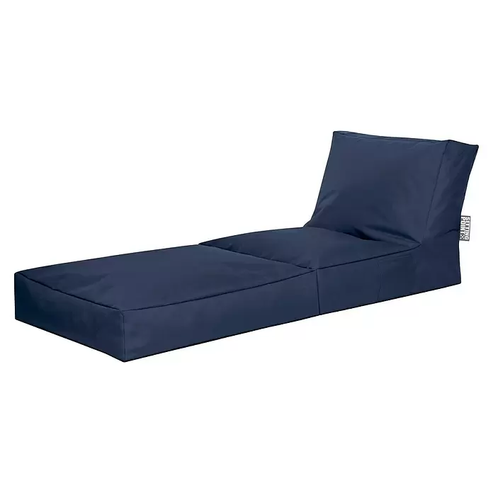 Sitting Point Sitzsack Twist Scuba - 90 x 70 x 80 cm, Jeansblau, 100 % Polyester - Marineblauer Chaiselongue-Sitzsack mit ergonomischem Design für entspanntes Liegen.