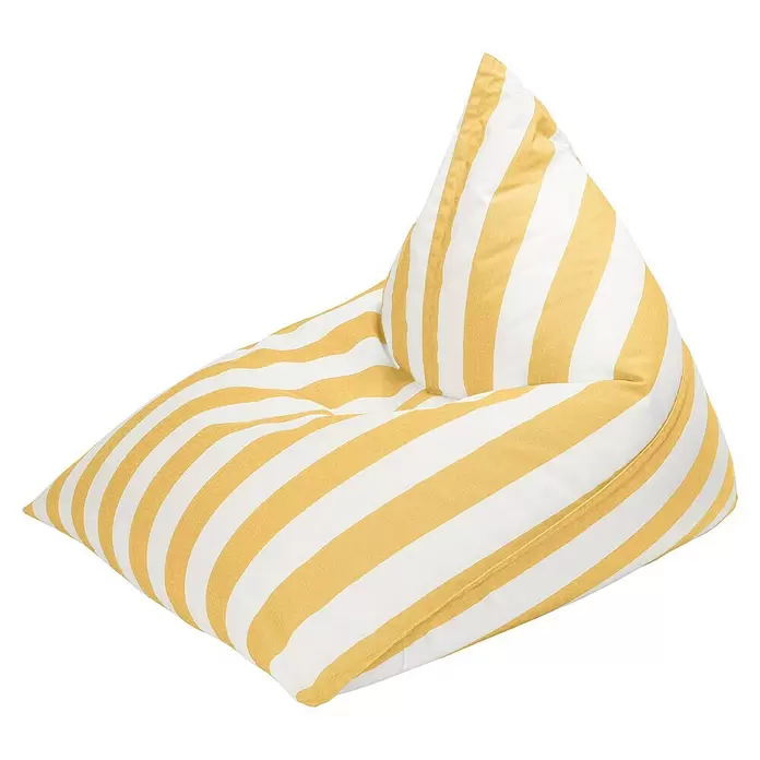 Sitting Point Sitzsack Santorin Calypso - 110 x 115 x 90 cm, Gelb/Weiß, 100 % Polypropylen - Gelb-weiß gestreifter Stoff-Sitzsack für bequemes Sitzen.
