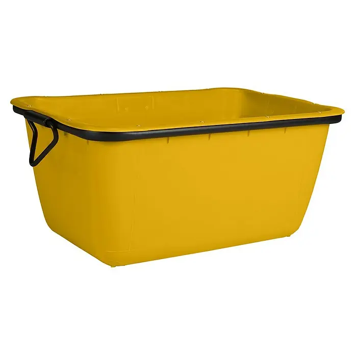 Probau Fertigmörtelkübel - Fassungsvermögen: 200 l, 105 x 70 x 47 cm - Gelber Mörtelkübel mit schwarzem Griff, ideal für Bauarbeiten und Renovierungen. Robust und langlebig für vielfältige Anwendungen.