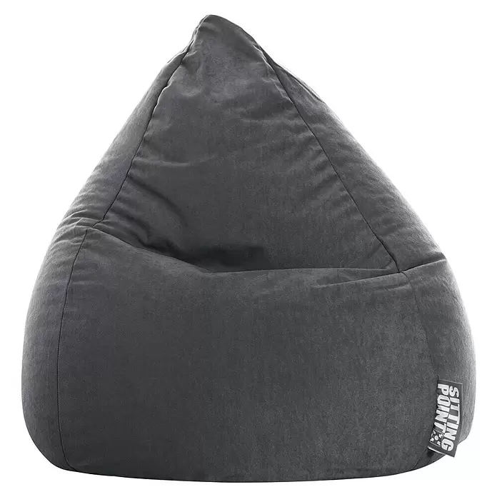 Sitting Point Sitzsack Beanbag Easy - L, Anthrazit, 100 % Polyester - Dunkelgrauer Sitzsack aus weichem Stoff.