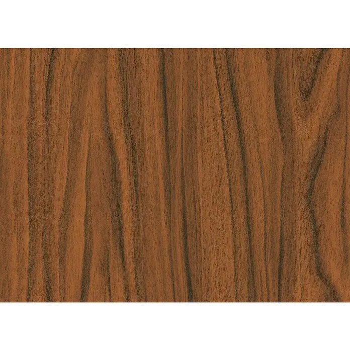 D-c-fix Holzoptikfolie Nussbaum - 200 x 45 cm, Goldbraun, Selbstklebend - Detaillierte Aufnahme eines Walnuss-Holzfurniers mit seiner natürlichen Maserung, ideal für Möbel und Innenausbau.