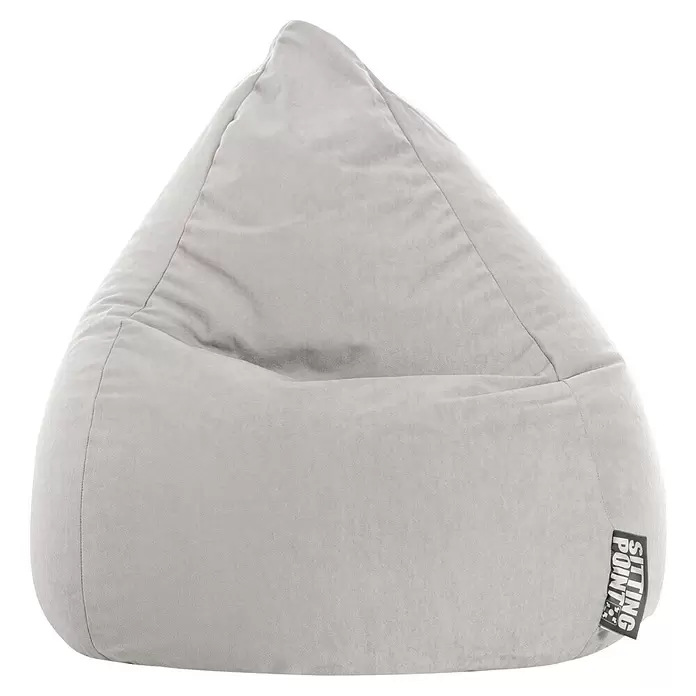 Sitting Point Sitzsack Beanbag Easy - L, Grau, 100 % Polyester - Hellgrauer Stoff-Sitzsack mit weicher Textur.