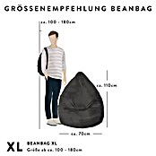 Sitting Point Puf saco Beanbag Easy (XL, Negro, 100% poliéster) | BAUHAUS