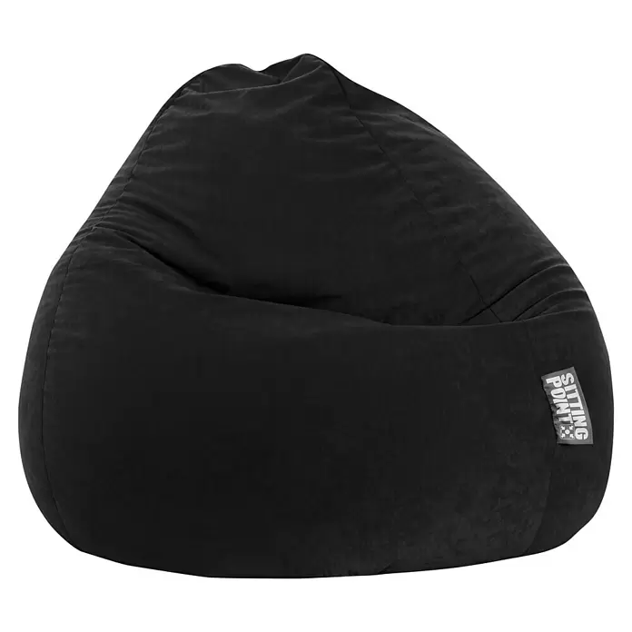 Sitting Point Sitzsack Beanbag Easy - XXL, Schwarz, 100 % Polyester - Gemütlicher schwarzer Samt-Sitzsack.