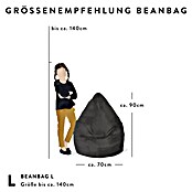 Sitting Point Sitzsack Beanbag Fußball (L, Schwarz/Weiß, 100 % Baumwolle) | BAUHAUS