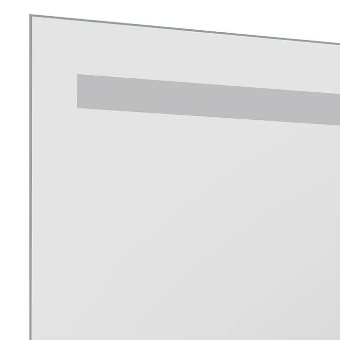 Lichtspiegel Line - 50 x 70 cm, Leuchtmittel - Elegantes LED-beleuchtetes Badspiegel-Detail. Modernes Design mit schlanken Linien und integrierter Beleuchtung für eine stilvolle Badezimmeratmosphäre.