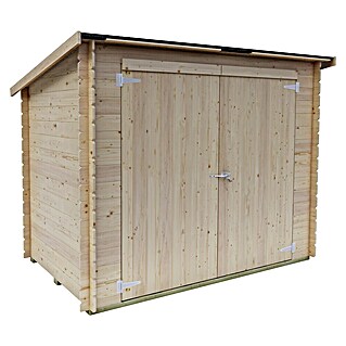 Twig Gerätehaus Matera (Außenmaß inkl. Dachüberstand (B x T): 130 x 138 cm, Holz, Natur)