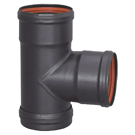 Practic  T para pellets corta con tapa de registro