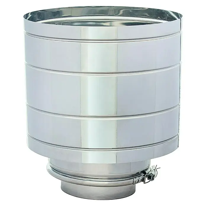Practic Deflector de doble pared - Diámetro: 150 mm - Tubo de humos de acero inoxidable con diseño multinivel. Ideal para sistemas de calefacción. Construcción robusta.