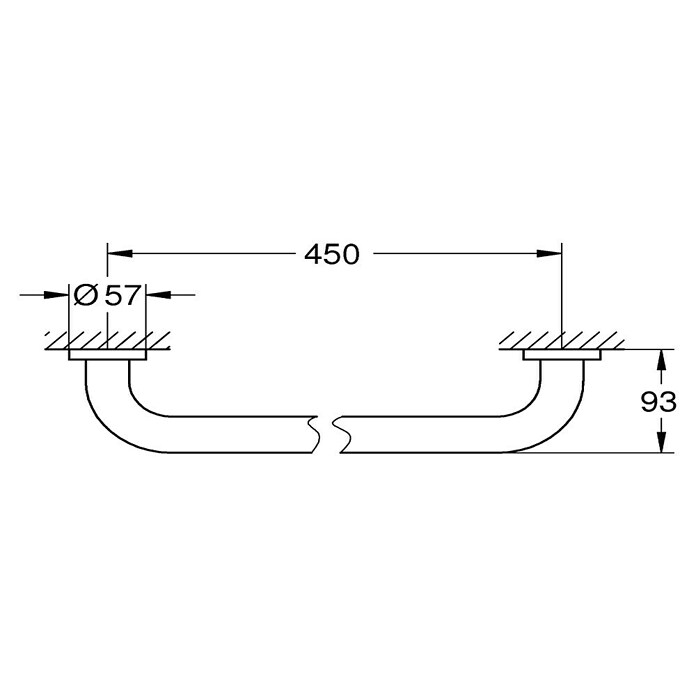 Grohe Essentials Wannengriff (Breite: 50,7 cm, Chrom, Glänzend)