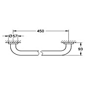 Grohe Essentials Wannengriff (Breite: 50,7 cm, Chrom, Glänzend)