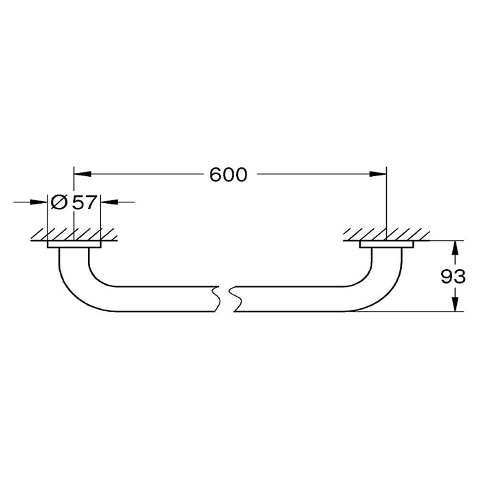 Grohe Essentials Wannengriff (Breite: 65,7 cm, Chrom, Glänzend)