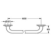 Grohe Essentials Wannengriff (Breite: 65,7 cm, Chrom, Glänzend)