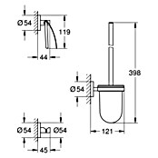 Grohe Essentials Set de WC (3 piezas, Cromo, Brillante)