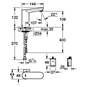 Grohe Eurosmart Waschtischarmatur (Infrarot-Elektronik, Chrom, Glänzend)