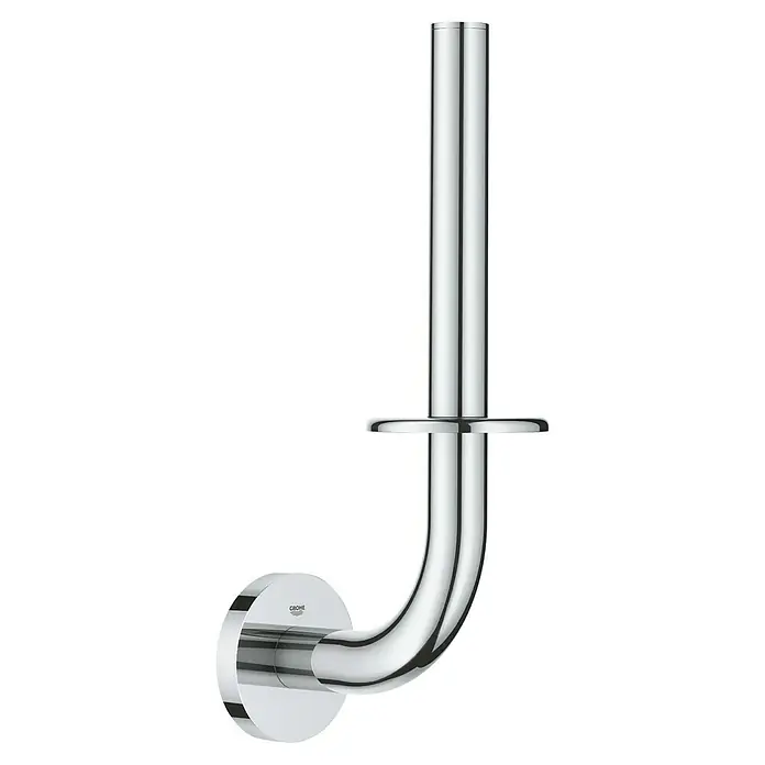 Grohe Essentials Reserve Papierrollenhalter - Chrom, Glänzend - Ein glänzender, verchromter Grohe Toilettenpapierhalter zur Wandmontage für eine stilvolle Badezimmerausstattung.