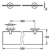 Grohe Essentials Glasablage (Breite: 53 cm, Chrom, Glänzend)