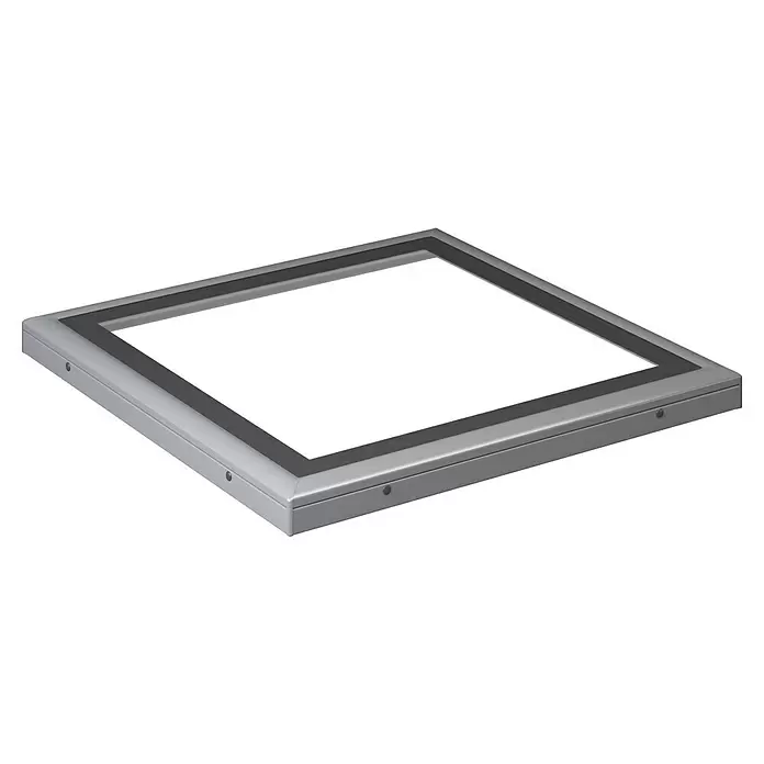 Solid Elements Oberteil FGT - Passend für: Solid Elements Flachdachfenster FRF, FRE 60 x 90 cm - Flacher, grauer quadratischer Leuchtkasten mit heller weißer Oberfläche.