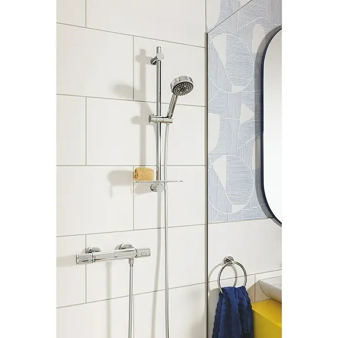 Grohe Seifenschale Vitalio Universal - Geeignet für: Brausestangen - Moderne Duschgarnitur mit verstellbarer Stange, Brausekopf und Ablage für Badutensilien. Elegantes Design für jedes Badezimmer.