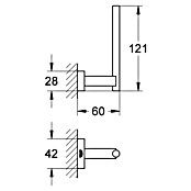 Grohe Essentials Cube Reserve Papierrollenhalter (Chrom, Glänzend)