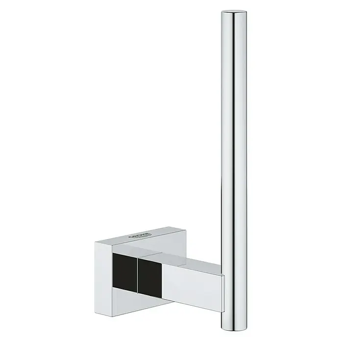 Grohe Essentials Cube Reserve Papierrollenhalter - Chrom, Glänzend - Ein moderner Grohe Essentials Toilettenpapierhalter aus Chrom mit eckigem Design, ideal für jedes Badezimmer. Praktisch und stilvoll.