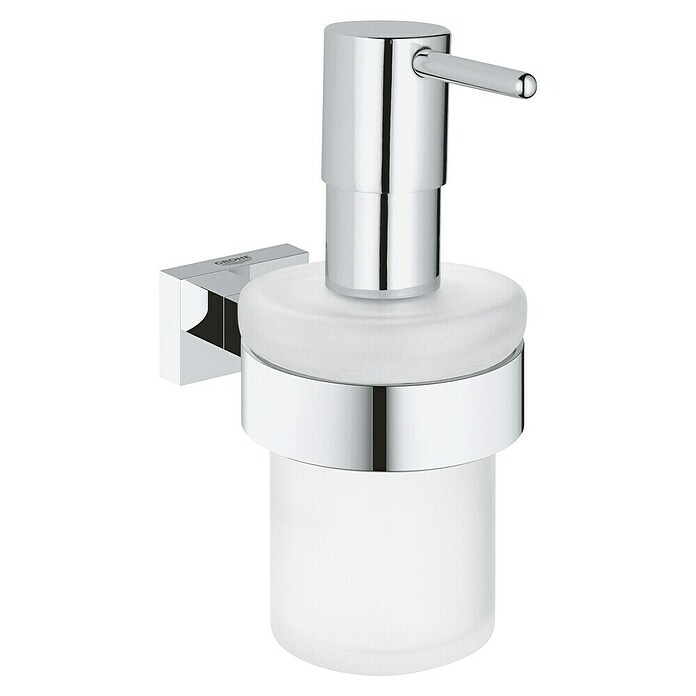 Grohe Essentials Cube Seifenspender (Mit Halterung, Chrom, Glänzend)