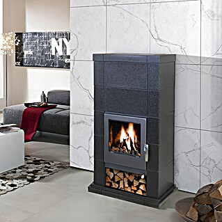 Domofire Kachelofen Lugano (8 kW, Raumheizvermögen: 160 m³, Onyx)