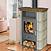 Domofire Kaminofen Weiz I (6 kW, Raumheizvermögen: 150 m³, Material Verkleidung: Keramik, Cremebeige-Tabakbraun) | BAUHAUS