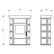 Domofire Kaminofen Weiz I (6 kW, Raumheizvermögen: 150 m³, Material Verkleidung: Keramik, Cremebeige-Tabakbraun) | BAUHAUS