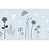 D-c-fix Static Premium Glasfolie (150 x 45 cm, Grau/Weiß, Blossom, Statisch haftend)