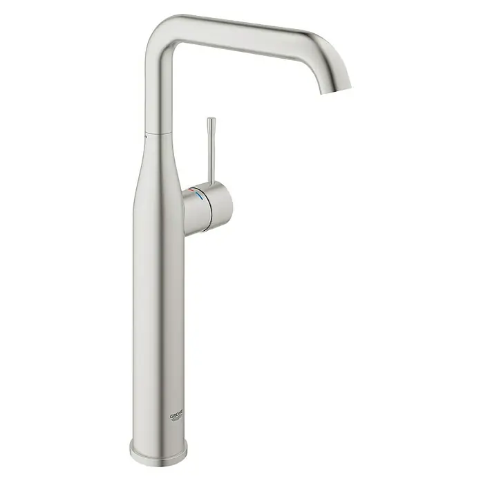 Grohe Essence New Waschtischarmatur XL-Size - Supersteel - Elegante Grohe Küchenarmatur aus gebürstetem Nickel mit schlankem Auslauf und Einhebelmischer für stilvolle Küchen.