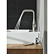 Grohe Essence New Waschtischarmatur L-Size (Mit Zugstange, Supersteel, Glänzend)