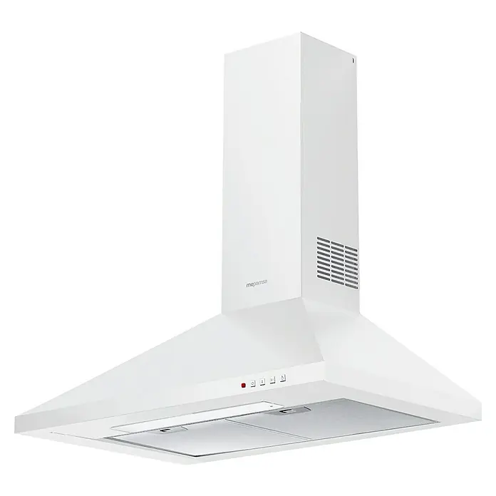 Mepamsa Campana de pared Gavia - Ancho: 59,8 cm, Máx. Potencia del ventilador en modo extracción: 740 m³/h, Blanco - Una campana extractora blanca moderna con un diseño limpio e iluminación eficiente para una cocina limpia y luminosa.