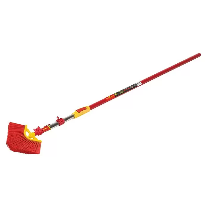 Wolf-Garten Multi-Star Winkelbesen BW 25 M - Ohne Stiel - Rot-gelber WOLF-Garten Teleskopstiel mit rotem Winkelbesenaufsatz.